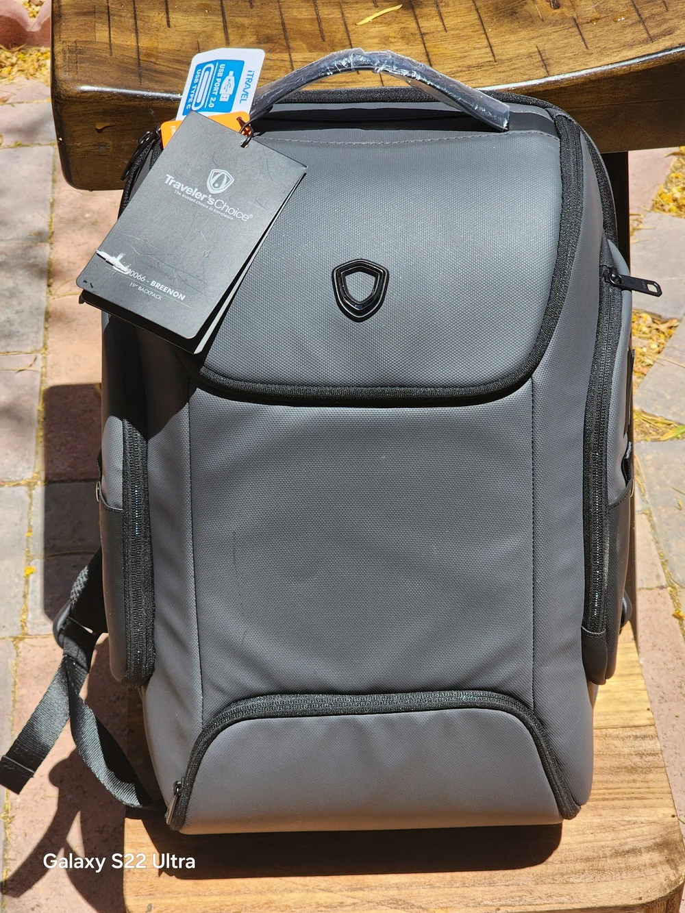 Traveler Choice Gray Breenon Unisex Multi-Compartment Spacious Travel Backpack